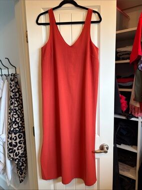 lululemon athletica Red V-Neck Midi Slip Dress